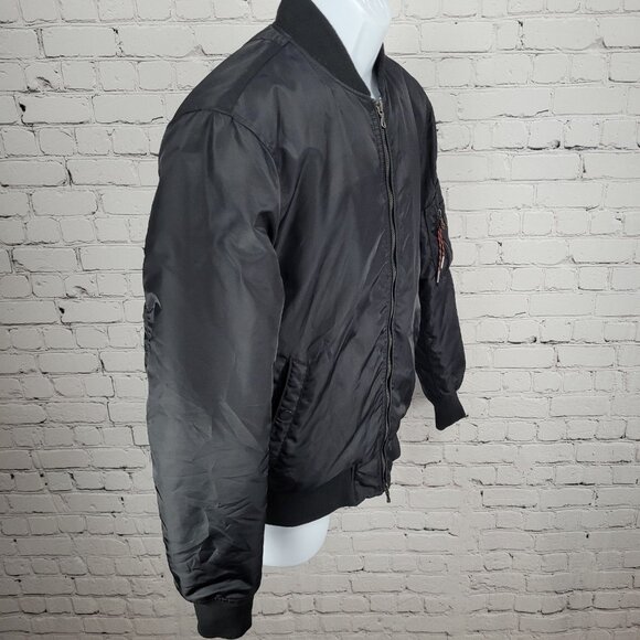 August Mcgregor Black Nylon Full Zip Inner Pocket Bomber Jacket Size Small S - Picture 15 of 16